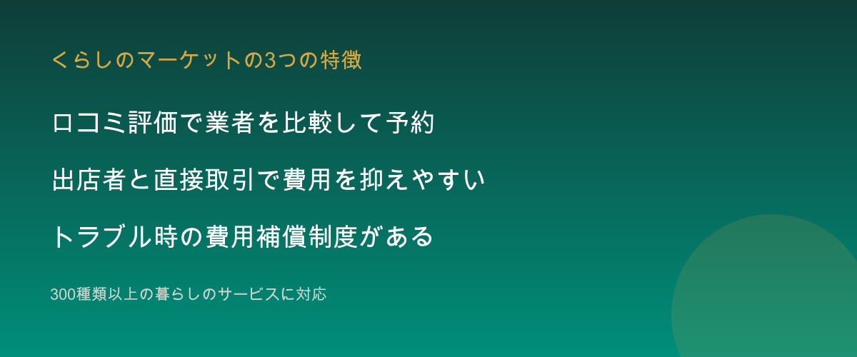 くらしのマーケットの特徴